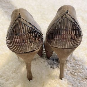 H by Halston Grey Suede Heels